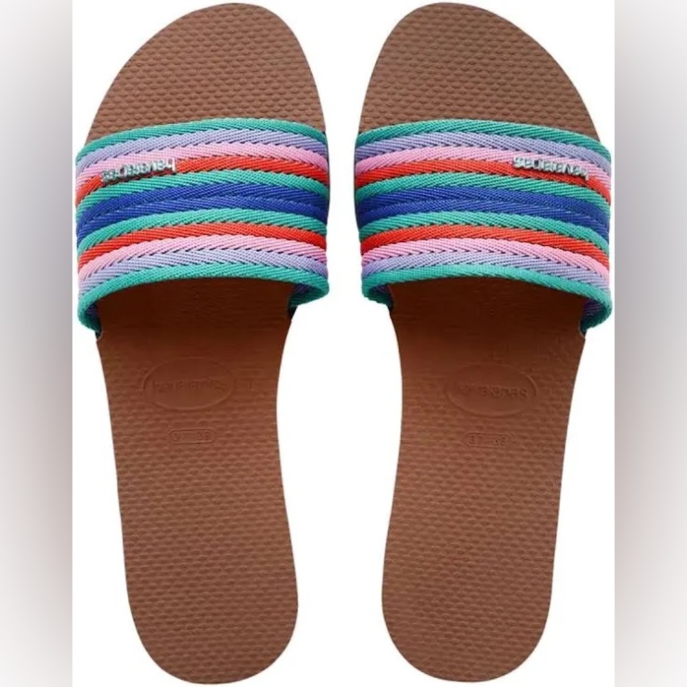 Havaianas You Malta Mix Sandals in rust. Size 7/8 Women's. NWT.